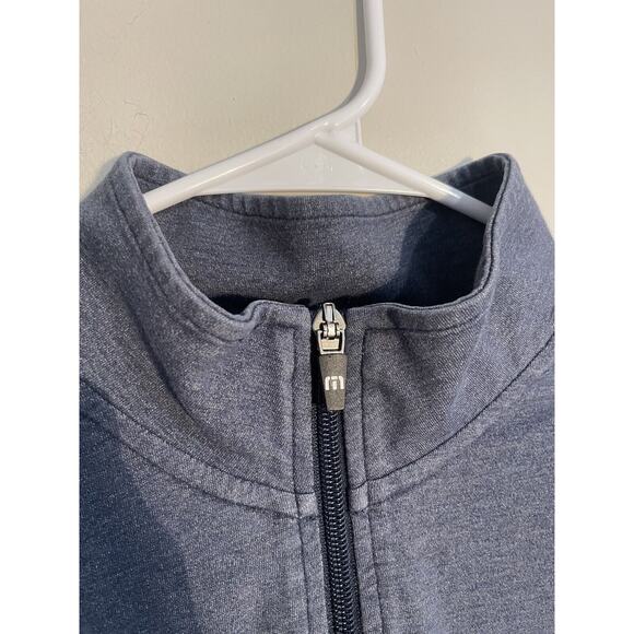 Travis Mathew Men's M Golf 1/4 Zip Sweater Pullover Pocket Blue Long Sleeve - Picture 3 of 11